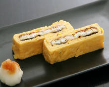 Wrapped omelet with eel