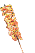 Chicken skin skewer