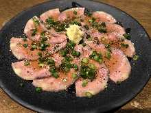 Beef tongue sashimi