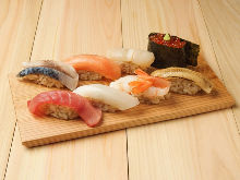 Assorted nigiri sushi, 8 kinds