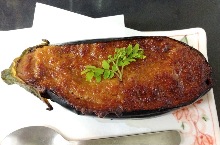 Deep-fried eggplant in broth