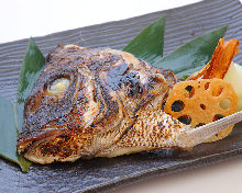 Grilled fish head