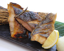 Salted and grilled Atka mackerel