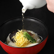 Somen (Wheat noodles) in hot broth