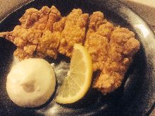 Fried chicken with vinegar and tartar sauce