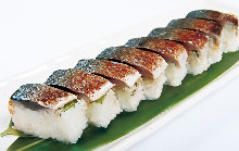 Grilled mackerel pressed sushi