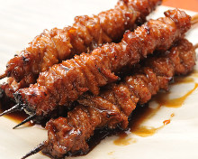 Chicken skin skewer