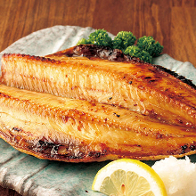 Salted and grilled Atka mackerel