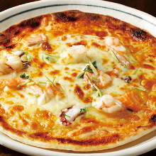 Seafood pizza