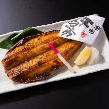 Salted and grilled Atka mackerel