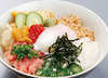 Rice Bowl with Sticky 5-Color Topping, with Onsen egg