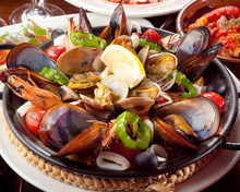 Seafood paella