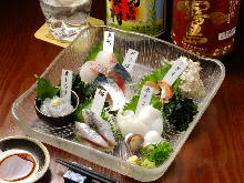 Assorted sashimi