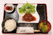 Demiglace sauce handmade stewed hamburger set meal