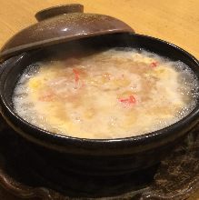 Crab rice soup