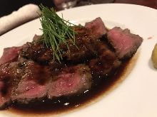 Sauteed Wagyu beef and foie gras