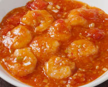 Stir-fried shrimp in chili sauce