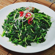 Stir-fried pea shoots