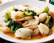 Stir-fried squid with XO sauce