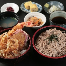 Tempura rice bowl meal set