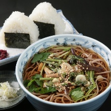 Wild vegetable buckwheat noodles