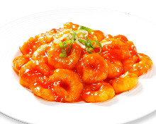 Stir-fried shrimp in chili sauce