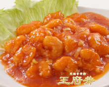 Stir-fried shrimp in chili sauce