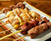 Assorted grilled chicken skewers, 5 kinds