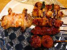 Assorted grilled skewers