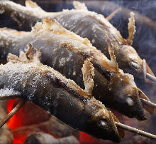 Charcoal grilled fish