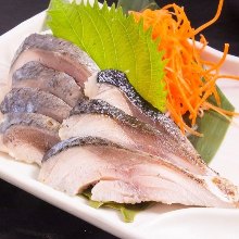 Japanese pickled mackerel sashimi