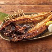 Salted and grilled Atka mackerel