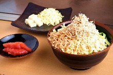 Rice cake and salted cod roe monja
