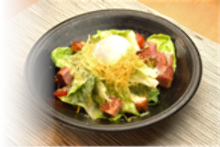 Caesar Salad with Crispy Bacon and Soft-boiled Egg