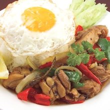 Pad kra pao gai (Thai basil chicken)