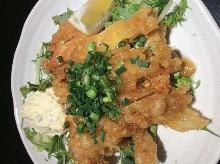 Fried chicken with vinegar and tartar sauce