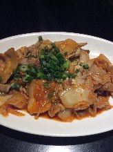 Stir-fried pork with kimchi