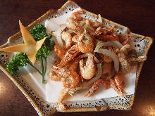 Fried prawns