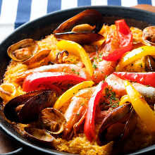 Seafood paella