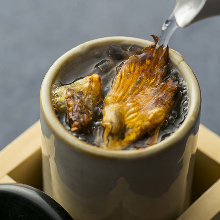 Sake Flavored with Grilled Puffer Fish Fins