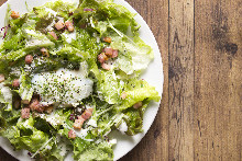 Caesar salad with slow-poached egg