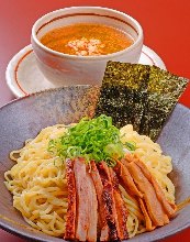 Ramen noodles with dipping sesame paste and miso sauce