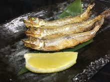 Seared shishamo smelt