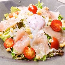 Caesar salad with slow-poached egg