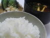 Rice set with red miso soup and pickled vegetables