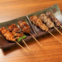 Assorted grilled skewers