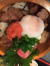 Simmered cubed meat rice bowl