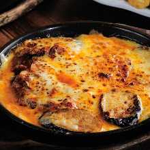 Grilled eggplant with cheese
