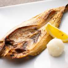 Salted and grilled Atka mackerel