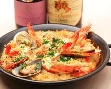 Seafood paella